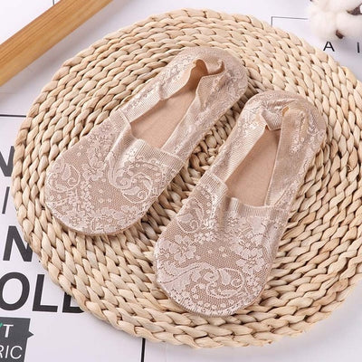 2 Pair Women Lace Slip On