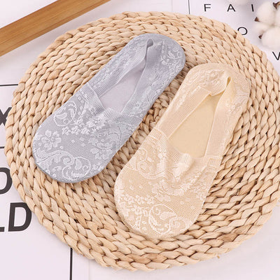 2 Pair Women Lace Slip On