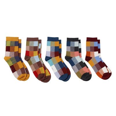 5 Pairs Colorful Combed Cotton Men's Socks