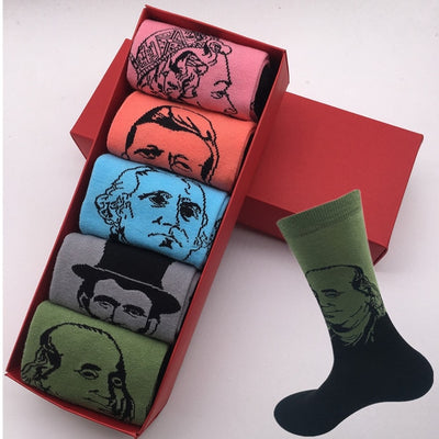 5 Pairs Presidents Socks