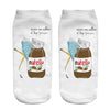 Qinye Three Women/kids funny cute 3D print white "Nutella" character socks