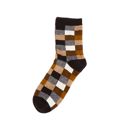 Men's British Style Small Square Leisure Socks