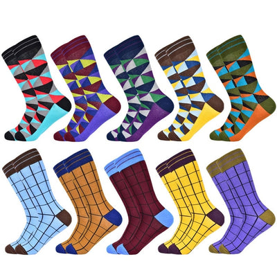 5/10 Pair Geometric Lattice Classic Happy Socks