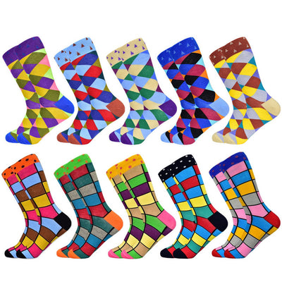 5/10 Pair Geometric Lattice Classic Happy Socks