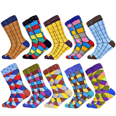 5/10 Pair Geometric Lattice Classic Happy Socks