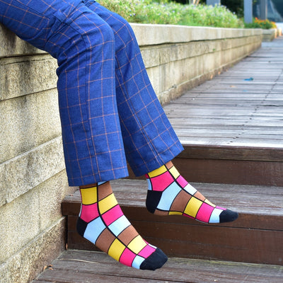 5/10 Pair Geometric Lattice Classic Happy Socks