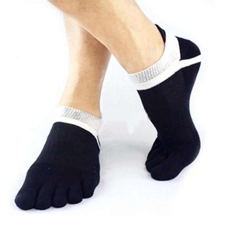 Toe Socks Men Five Fingers Socks Breathable Cotton Socks Sports Running  Solid Color Black White Grey