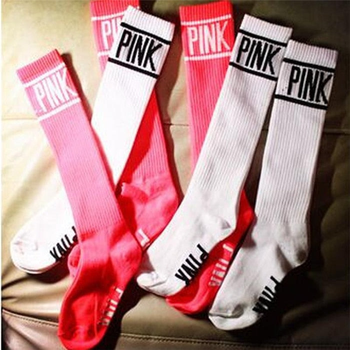 "PINK" Lovely Ladies Long Socks