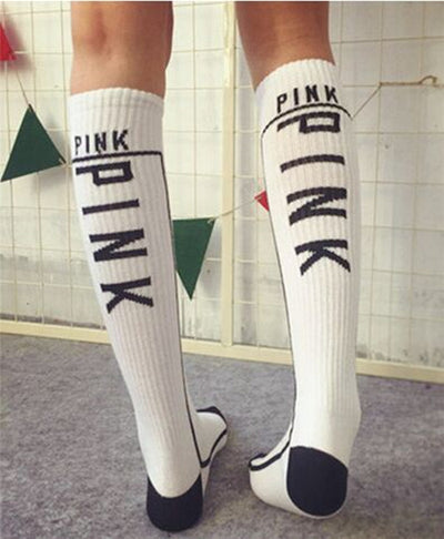 "PINK" Lovely Ladies Long Socks