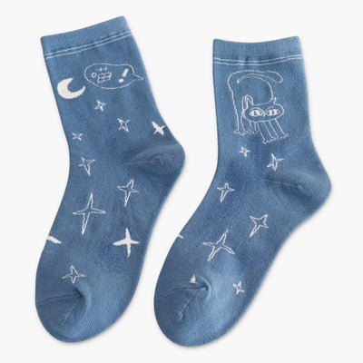 Women Funny Cartoon Cotton  Socks