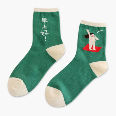 Women Funny Cartoon Cotton  Socks