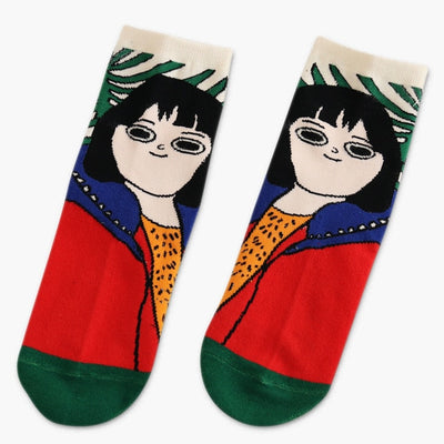 Women Funny Cartoon Cotton  Socks