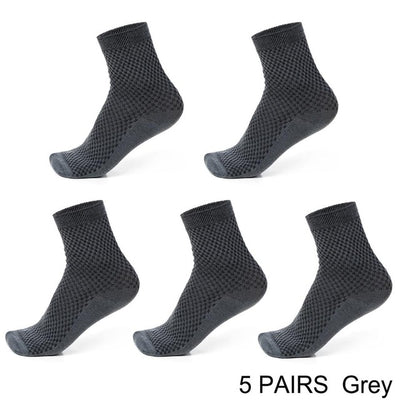 5 Pairs Men's Solid Color Cotton Socks