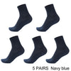 5 Pairs Men's Solid Color Cotton Socks