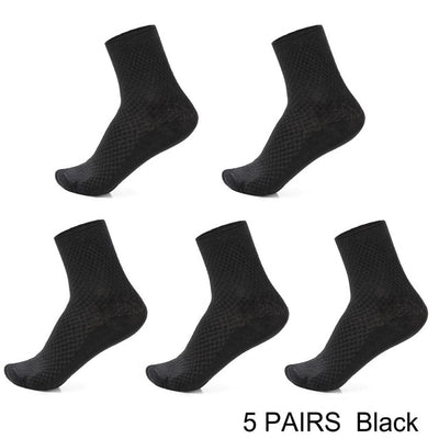 5 Pairs Men's Solid Color Cotton Socks