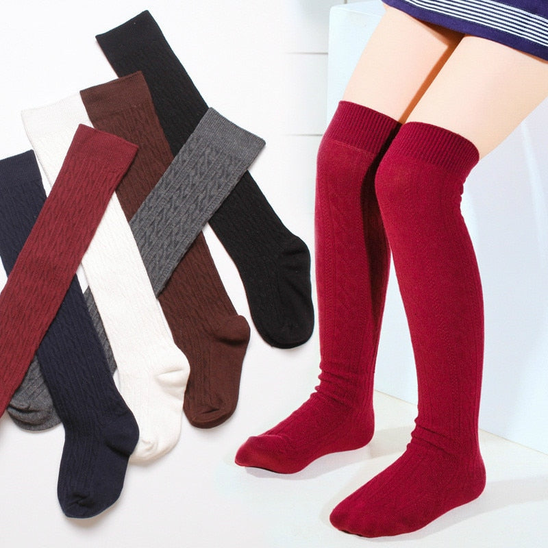 Girls' School Uniform Knee-High Sock