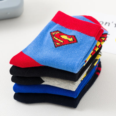 5 Pairs/Lot  Kids Super Hero Socks