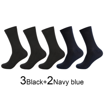 5 Pairs Men's Solid Color Cotton Socks