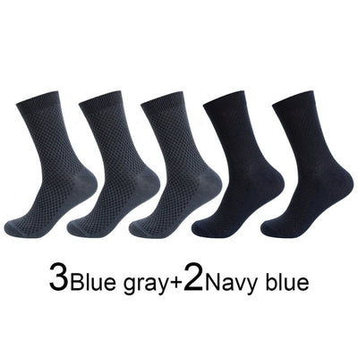 5 Pairs Men's Solid Color Cotton Socks