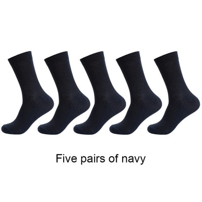 5 Pairs Men's Solid Color Cotton Socks