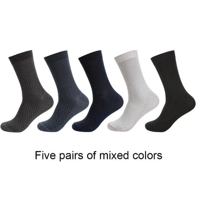 5 Pairs Men's Solid Color Cotton Socks