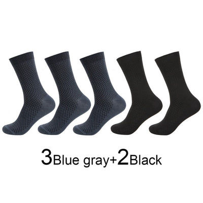 5 Pairs Men's Solid Color Cotton Socks