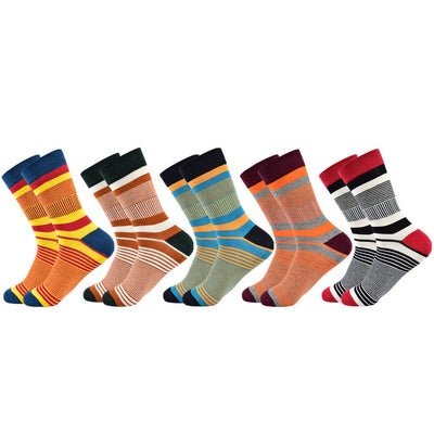 5 Pair/Lot Fashion Men's Striped Socks