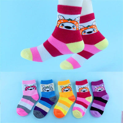 5 Pairs/lot  Boys/Girls Kids Socks Set 1-12Y