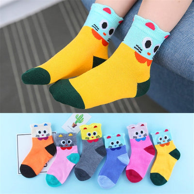 5 Pairs/lot  Boys/Girls Kids Socks Set 1-12Y