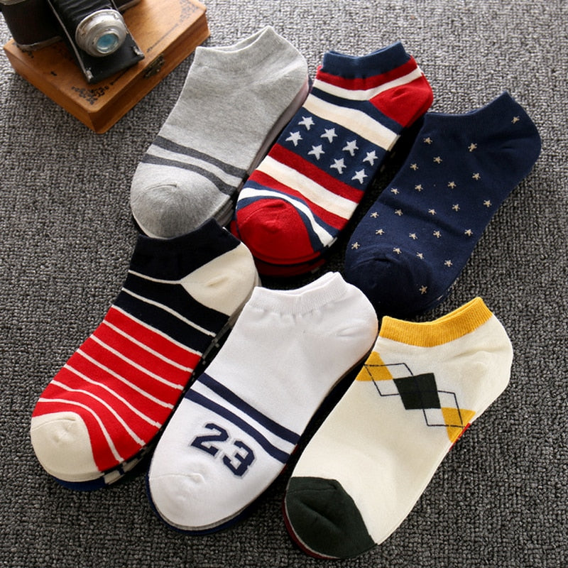 5 Pair/Lot Boat Socks