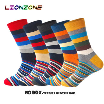 LIONZONE 5Pairs/Lot Men's Happy Socks