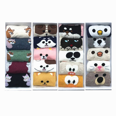 5 pairs/lot Girls Animal Socks