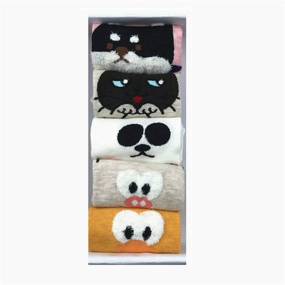 5 pairs/lot Girls Animal Socks