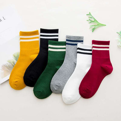 3 Pair/Lot Striped Women/Girls Socks