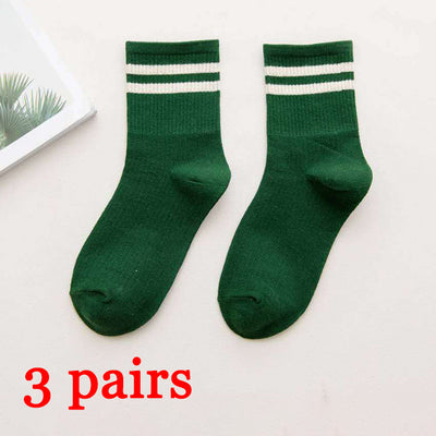 3 Pair/Lot Striped Women/Girls Socks