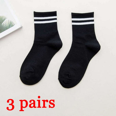 3 Pair/Lot Striped Women/Girls Socks