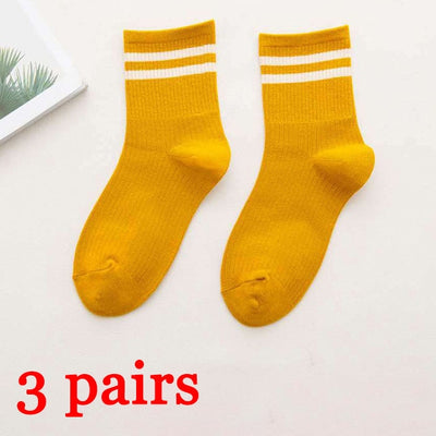 3 Pair/Lot Striped Women/Girls Socks