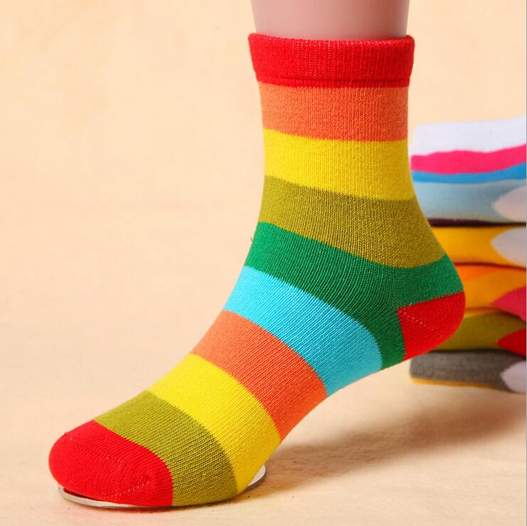 Fashion 5 Pairs Rainbow Cotton Kids Boys Girls Socks Unisex Multicolored @  Best Price Online